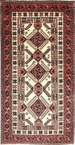 95X190 絨毯 オリエンタル バルーチ レッド/ベージュ (ウール, ペルシャ/イラン) Carpetvista