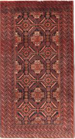 絨毯 バルーチ 95X180 レッド/茶色 (ウール, ペルシャ/イラン)