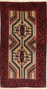 Beluch Teppe 100X180 Mørk Rød/Beige Ull, Persia/Iran Carpetvista