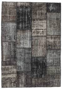 162X233 Patchwork Teppich Moderner Dunkelgrau/Grau (Wolle, Türkei) Carpetvista
