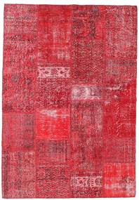  Patchwork Tapete 159X229 Lã Vermelho Pequeno Carpetvista