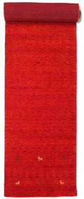  80X400 Petit Gabbeh Loom Two Lines Tapis - Rouge Rouille Laine