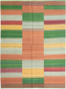 絨毯 ペルシャ キリム モダン 152X206 グリーン/オレンジ (ウール, ペルシャ/イラン)
