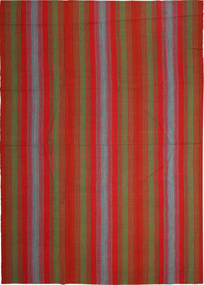 Tapete Kilim Moderno 248X352 Vermelho/Verde Escuro (Lã, Pérsia/Irão)