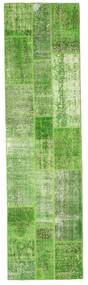  Patchwork Χαλι 81X299 Μαλλινο Πράσινα/Ανοιχτό Πράσινο Μικρό Carpetvista