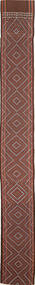 Kelim Moderne Vloerkleed 48X666 Tapijtloper Bruin/Rood Wol, Perzië/Iran Carpetvista