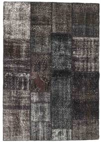 Patchwork Rug 141X204 Dark Grey/Grey Wool, Turkey Carpetvista