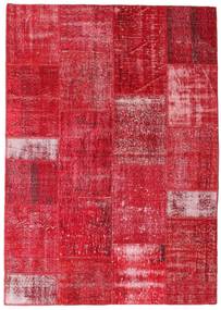 Patchwork Teppich 160X226 Rot Wolle, Türkei Carpetvista