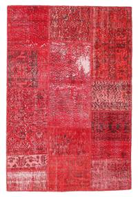 121X178 Patchwork Teppich Moderner Rot (Wolle, Türkei) Carpetvista