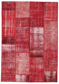  162X231 Patchwork Teppich Rot/Dunkelrot Türkei Carpetvista