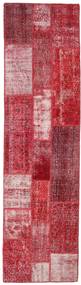  Patchwork Tapete 81X300 Lã Vermelho/Vermelho Escuro Pequeno Carpetvista