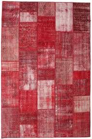 Tapete Patchwork 201X305 Vermelho/Vermelho Escuro (Lã, Turquia)