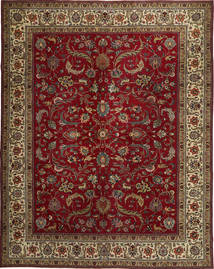 Tapete Persa Tabriz Patina 304X380 Vermelho Escuro/Castanho Grande (Lã, Pérsia/Irão)