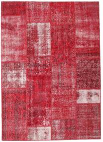 Patchwork Rug 164X229 Red Wool, Turkey Carpetvista