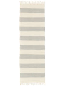  80X250 Cotton Stripe グレー/オフホワイト 廊下 絨毯 小