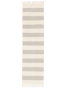 Cotton Stripe 80X300 Small Grey/Off White Striped Runner Cotton Rug