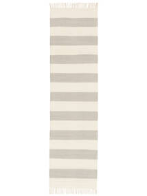  80X300 Rayé Petit Cotton Stripe Tapis - Gris/Blanc Écru Coton
