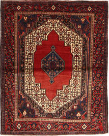 Senneh Fine Matta 128X163 Mörkröd/Röd Ull, Persien/Iran Carpetvista