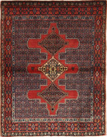  Senneh Fine Rug 121X155 Persian Wool Dark Red/Red Small Carpetvista