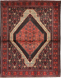 Senneh Fine Teppe 137X174 Rød/Brun Ull, Persia/Iran Carpetvista