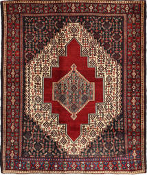  Senneh Fine Rug 133X160 Persian Wool Dark Red/Red Small Carpetvista