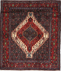 128X146 Alfombra Oriental Senneh Fine Rojo Oscuro/Rojo (Lana, Persia/Irán) Carpetvista