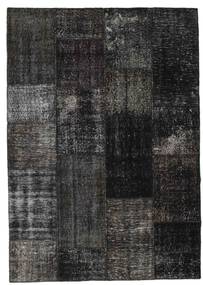  Patchwork Rug 162X228 Wool Dark Grey/Grey Carpetvista