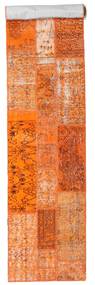 79X394 Tapis Patchwork Moderne De Couloir Orange/Beige (Laine, Turquie) Carpetvista