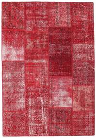 162X235 Patchwork Teppich Moderner Rot/Dunkelrot (Wolle, Türkei) Carpetvista