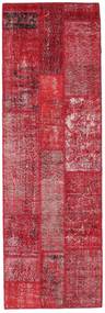 82X254 Tapete Patchwork Moderno Passadeira Vermelho/Vermelho Escuro (Lã, Turquia) Carpetvista