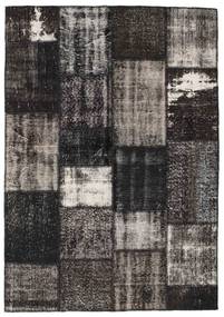 Patchwork Rug 161X232 Wool Dark Grey/Grey Carpetvista