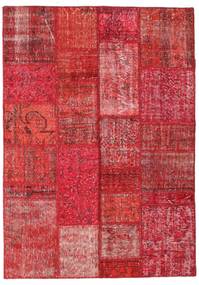 142X198 Tapis Patchwork Moderne Rouge (Laine, Turquie) Carpetvista