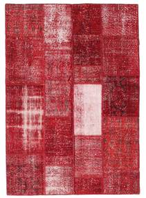 142X201 Tapete Patchwork Moderno Vermelho/Vermelho Escuro (Lã, Turquia) Carpetvista