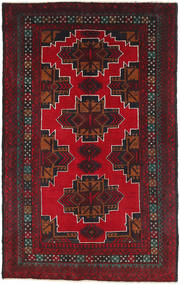 Baluch Rug Rug 89X147 Dark Red/Red Wool, Afghanistan Carpetvista