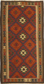 Kilim Maimane Rug 102X196 Brown/Red Wool, Afghanistan Carpetvista