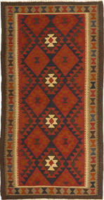 Kelim Maimane Teppich 100X192 Braun/Rot Wolle, Afghanistan Carpetvista