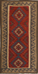 Kilim Maimane Rug 98X194 Brown/Red Wool, Afghanistan Carpetvista