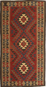 Kilim Maimane Rug 98X192 Brown/Red Wool, Afghanistan Carpetvista
