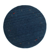  Ø 200 Gabbeh Loom Frame Rug - Dark Blue Wool