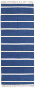 Dorri Stripe 80X200 Pequeno Azul Escuro Listrado Passadeira Tapete Lã