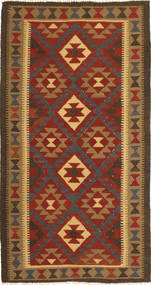 Kilim Maimane Rug 98X186 Brown/Orange Wool, Afghanistan Carpetvista