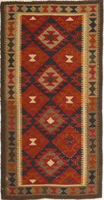 Kelim Maimane Teppich 98X188 Braun/Rot Wolle, Afghanistan Carpetvista