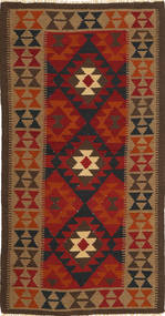 Kelim Maimane Teppich 100X191 Braun/Rot Wolle, Afghanistan Carpetvista