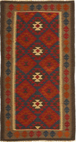 Kelim Maimane Teppich 98X186 Braun/Rot Wolle, Afghanistan Carpetvista
