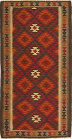 Kelim Maimane Teppich 100X197 Braun/Orange Wolle, Afghanistan Carpetvista