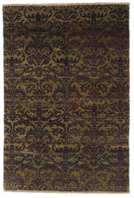  99X147 Damask Teppich Braun/Orange Indien Carpetvista