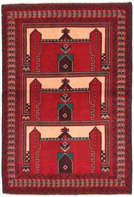  88X139 Beluch Matot Matto Punainen/Tummanpunainen Afganistan Carpetvista