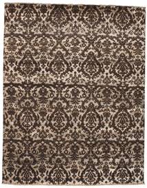 241X305 Damask Rug Modern Brown/Beige (Wool, India) Carpetvista