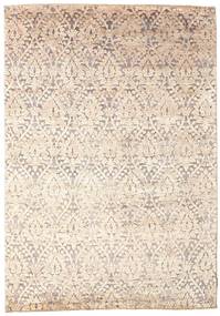Damask Teppich 170X242 Beige/Hellgrau Wolle, Indien Carpetvista