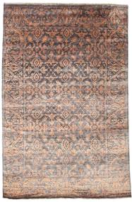 Damask Rug Rug 165X252 Brown/Light Grey Wool, India Carpetvista